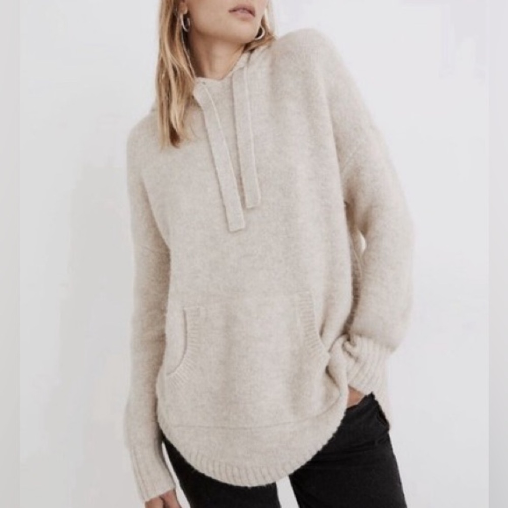 Madewell Wilmington Hoodie Sweater Oatmeal color size Small